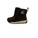 Sorel Boys Black Faux Fur Insulated Waterproof Slip-On Winter Boots Size 7