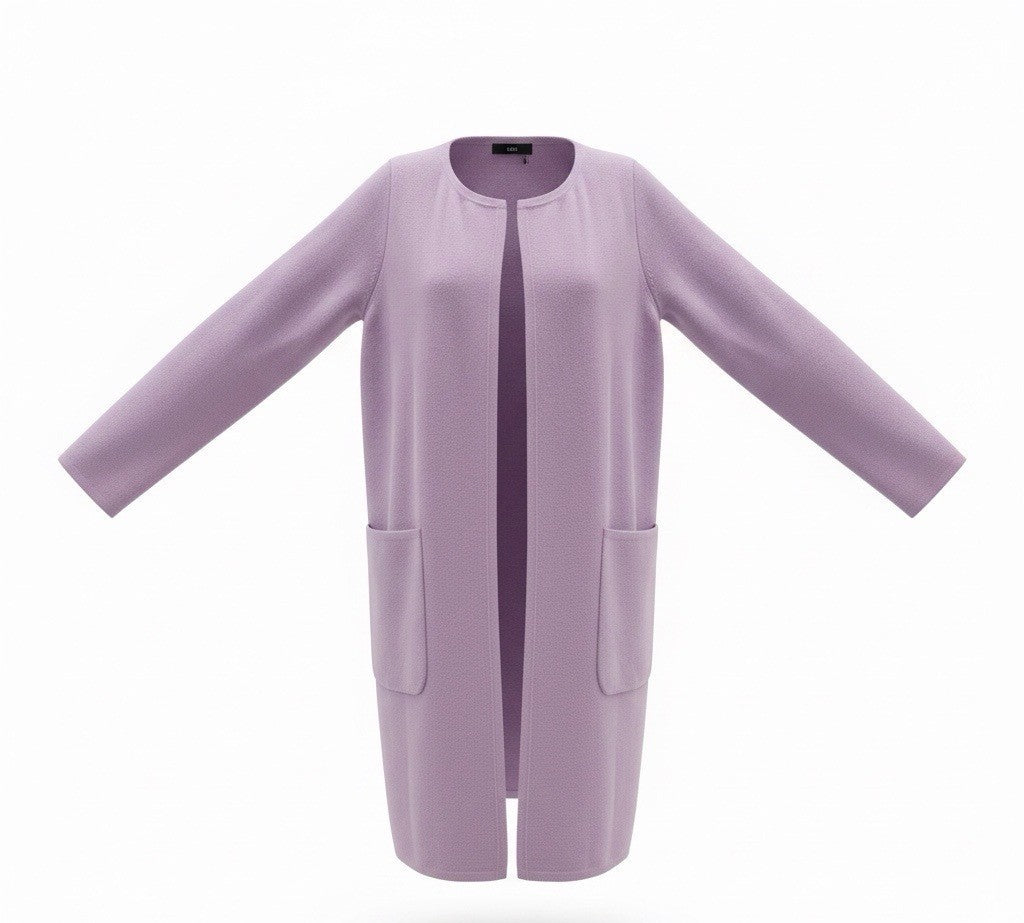 J.Crew Womens Purple Textured Long-Sleeve Lengthy Cardigan With Pockets Size XS