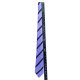 Ermenegildo Zegna Mens Purple Striped 100% Silk Tie Made In Italy Elegant Design