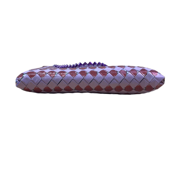 Women’s Woven Plastic Purple & Red Candy Wrapper Strawberry Shoulder Bag