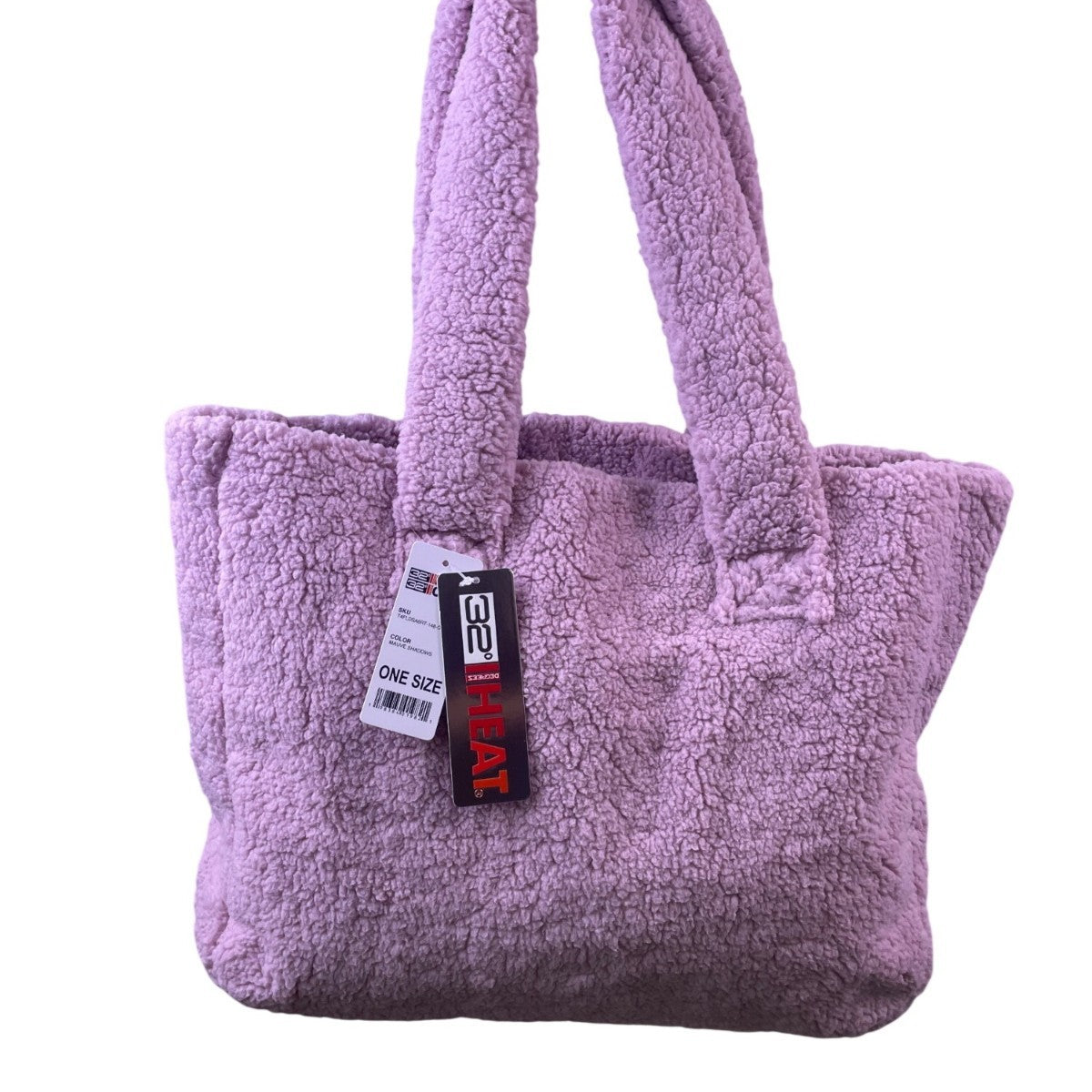32 Degrees Women’s Mauve Sherpa Tote Bag Soft & Warm With Handles One Size
