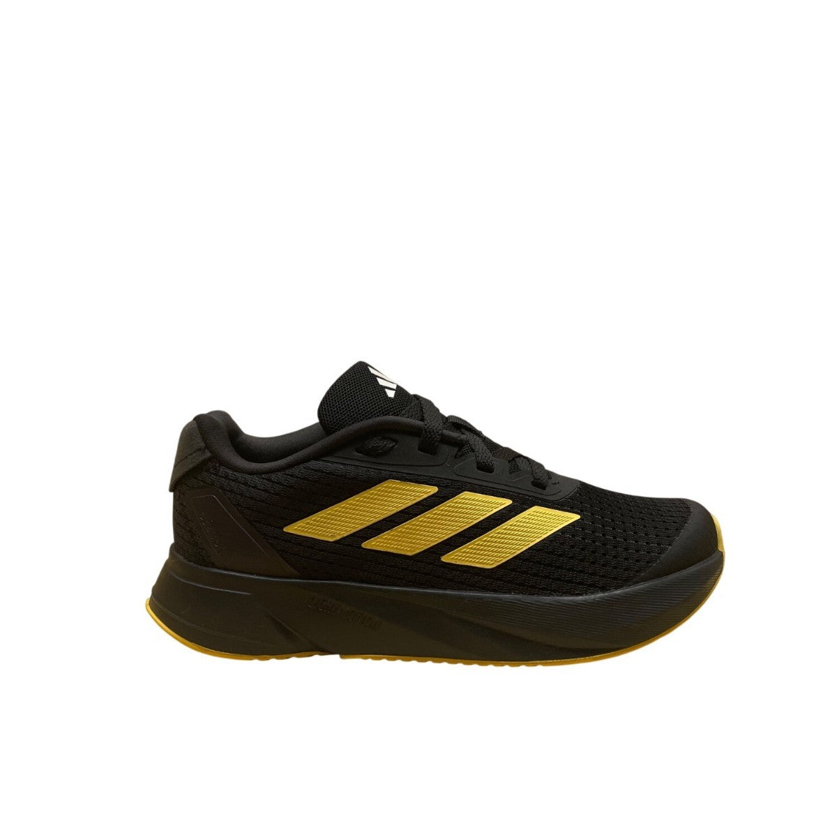 Adidas Kids Black Mesh & Yellow Stripes Lightmotion Duramo SL Sneakers Size 2