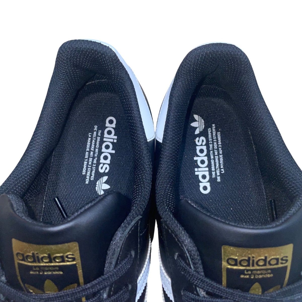 Adidas Men’s Black Leather White Stripes Superstar Shell Toe Sneakers Size 11