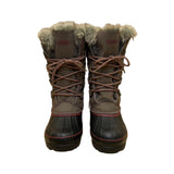 Khombu Women’s Gray Leather Waterproof Lace-Up Winter Snow Boots Size 6