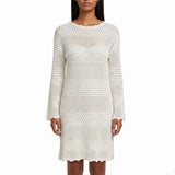 Cupshe Womens Beige Crochet Beach Cover-Up Sweater Lightweight Casual Sz M