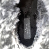 Clarks Women’s Black Faux Fur-Lined Cloudsteppers Slip-On Ankle Boots Size 11M