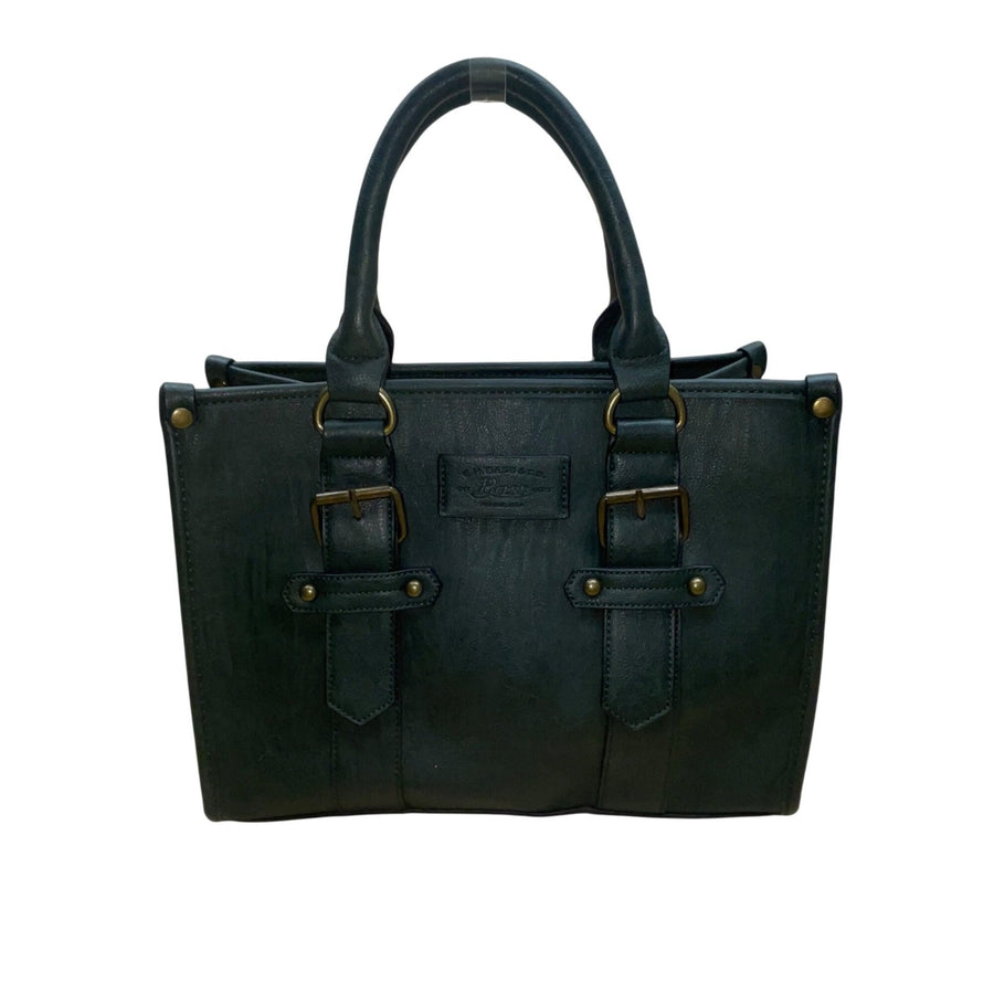 G.H. Bass & Co. Women’s Dark Green Vegan Leather Structured Handbag Tote Bag