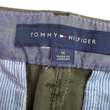 Tommy Hilfiger Womens Olive Cotton Stretch Chinos Pants  Straight Cut Size 16