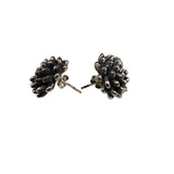 Sterling Silver Floral Design Beaded Stud Earrings 925 Handcrafted Unique Women’