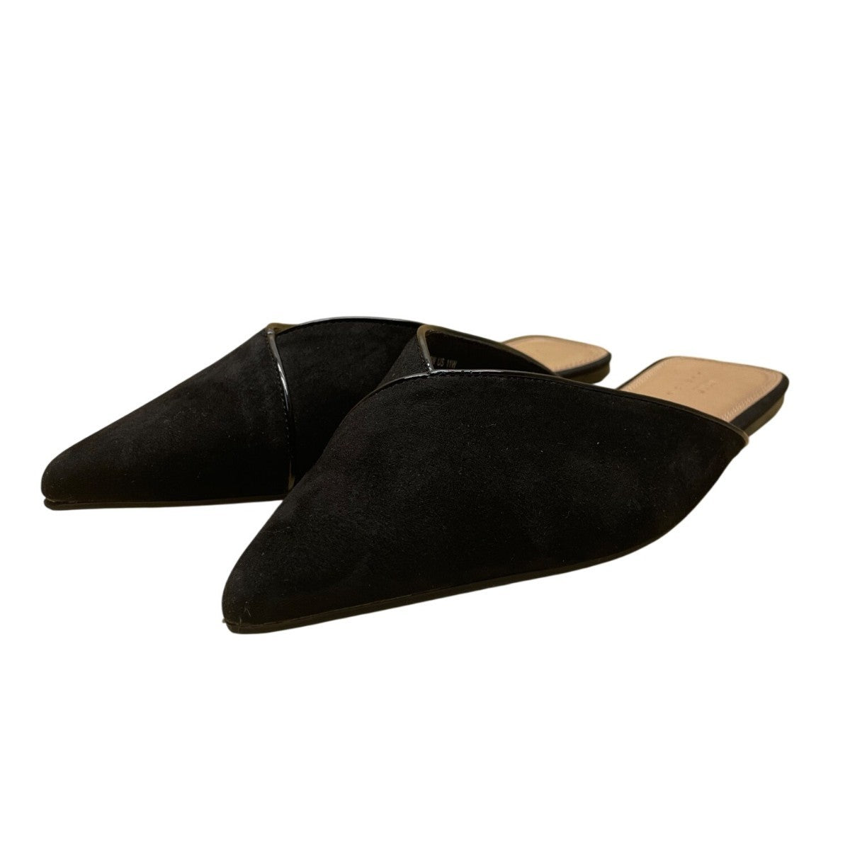 Asos Design Women’s Black Suede Slip-On Pointed Toe Wide Fit  Mules Size 11W