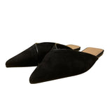 Asos Design Women’s Black Suede Slip-On Pointed Toe Wide Fit  Mules Size 11W