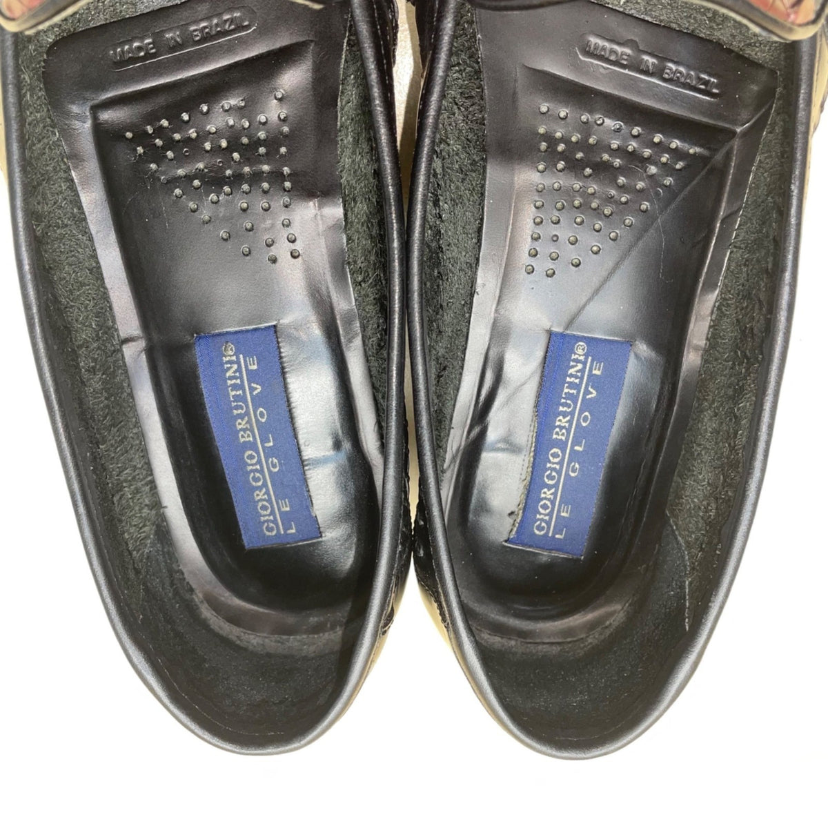 Giorgio Brutini Men’s Black & Brown Leather Woven Tassel Loafers Size 12D
