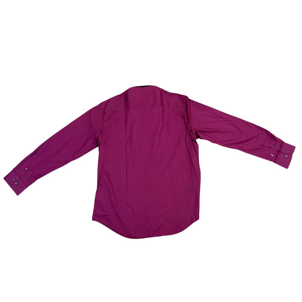Alfani Mens Purple Cotton Blend Slim Fit Stretch Dress Shirt Size L 16-16.5