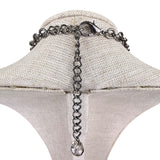 Statement Choker Necklace Women Black Chain Crystal Bead Dramatic Cluster Adjust