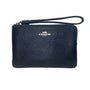 Coach Women’s Black Leather Wristlet Zipper Closure Compact Interior Pocket