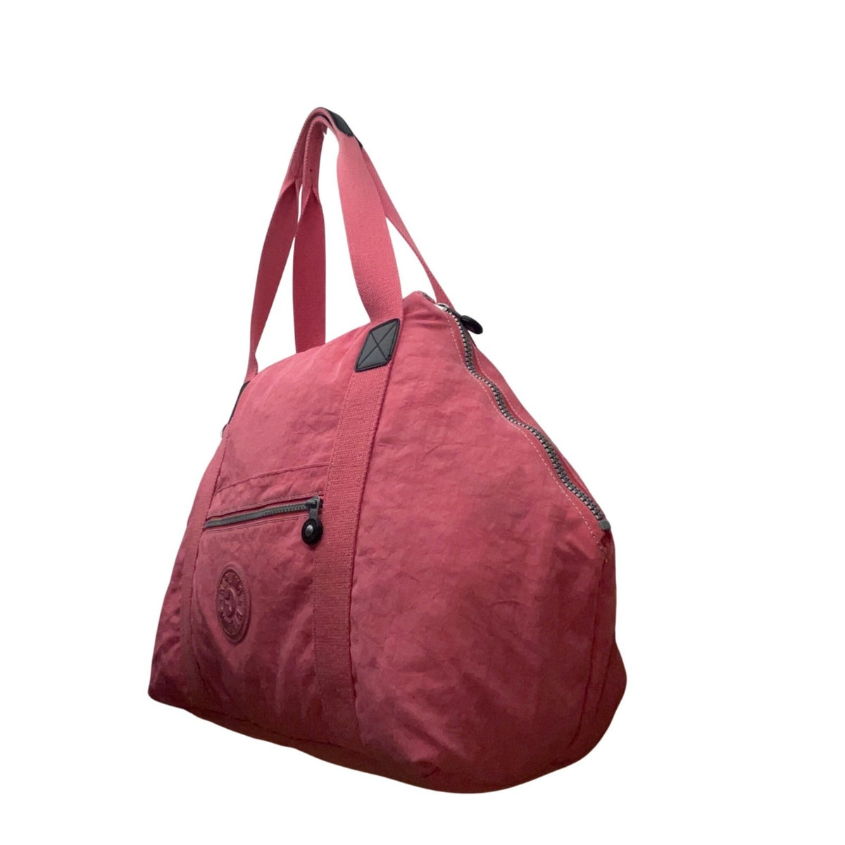 Kipling Women’s Coral Red Nylon  Expandable Zipper Closure Shoulder Bag