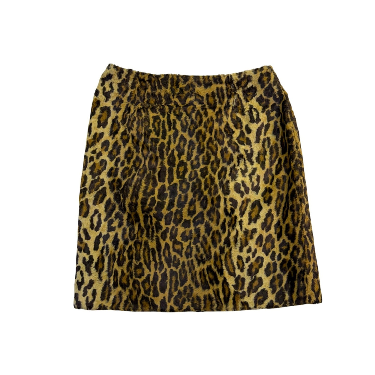 Cache Women Brown Leopard Print Cotton Blend Skirt Animal Pattern Size 6