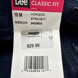 Lee Womens Dark Wash Denim Straight Leg Pants Classic Fit Mid-Rise Size 10 M