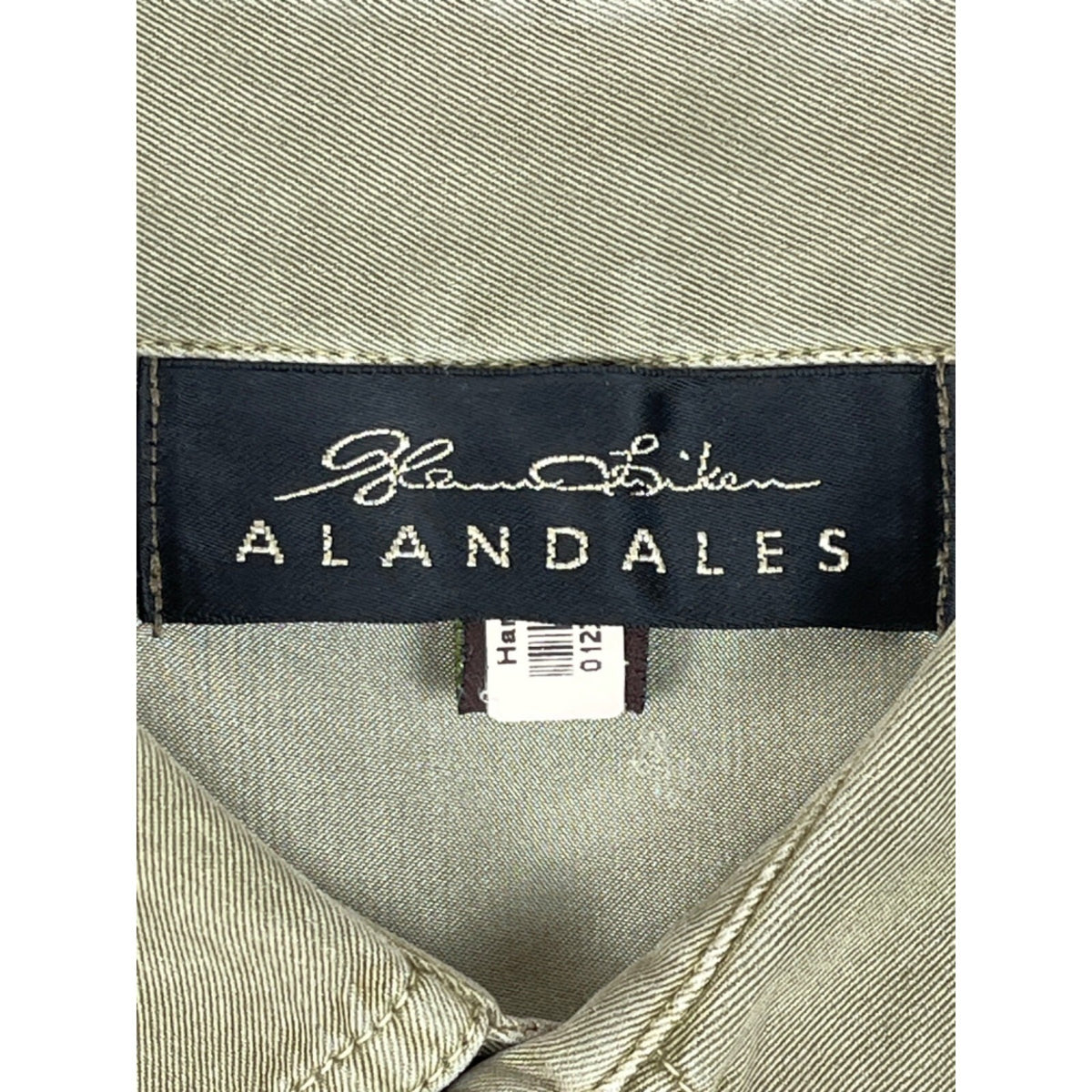 Alandales Men's Green Long Sleeve Button Up Silk - Cotton Pocket Shirt Sz M