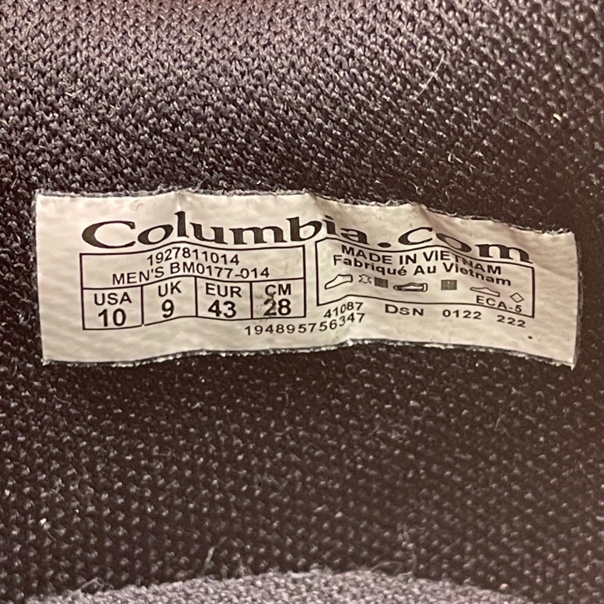 Columbia Men’s Black & Copper Suede & Mesh Outdoor Wildone Anthem Sneakers Sz 10