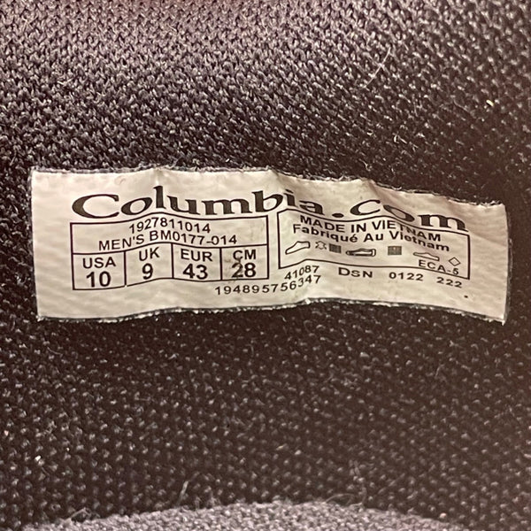 Columbia Men’s Black & Copper Suede & Mesh Outdoor Wildone Anthem Sneakers Sz 10