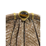 Judith Leiber Women's Brown Snake Skin & Wristlet Combo crossbody Bag Sz M