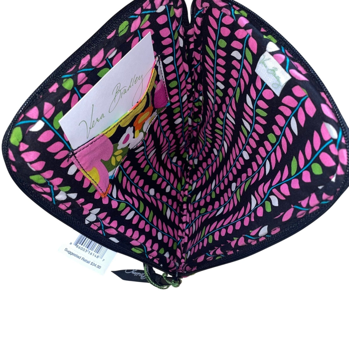 Vera Bradley Women’s Va Va Bloom Floral Print Black Quilted E-Reader Sleeve