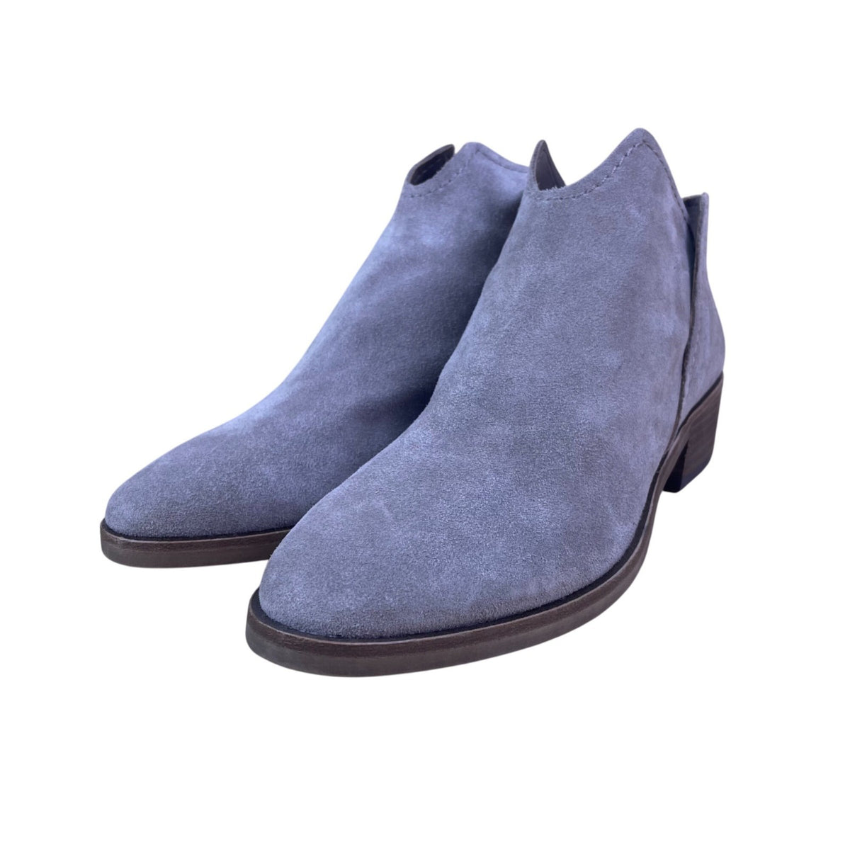 Vita Women’s Gray Suede Low Heel Slip-On Casual Ankle Booties Size 9 - New