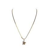 Monet Womens Vintage Gold Tone Bowling Charm Necklace Snake Chain Elegant Jewelr
