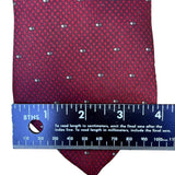 Zylos Platinum Mens Burgundy 100% Silk Dot Pattern Necktie George Machado Design