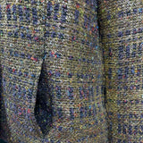 Vintage Draper’s & Damons Women’s Gold and Purple Tweed Blazer Coat Sz M