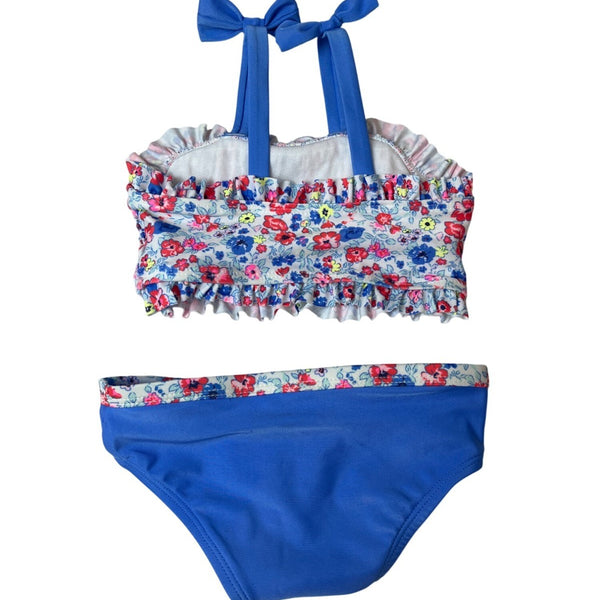 Wonder Nation Toddler Girls Floral Ruffle Bikini Set Blue Size 2T