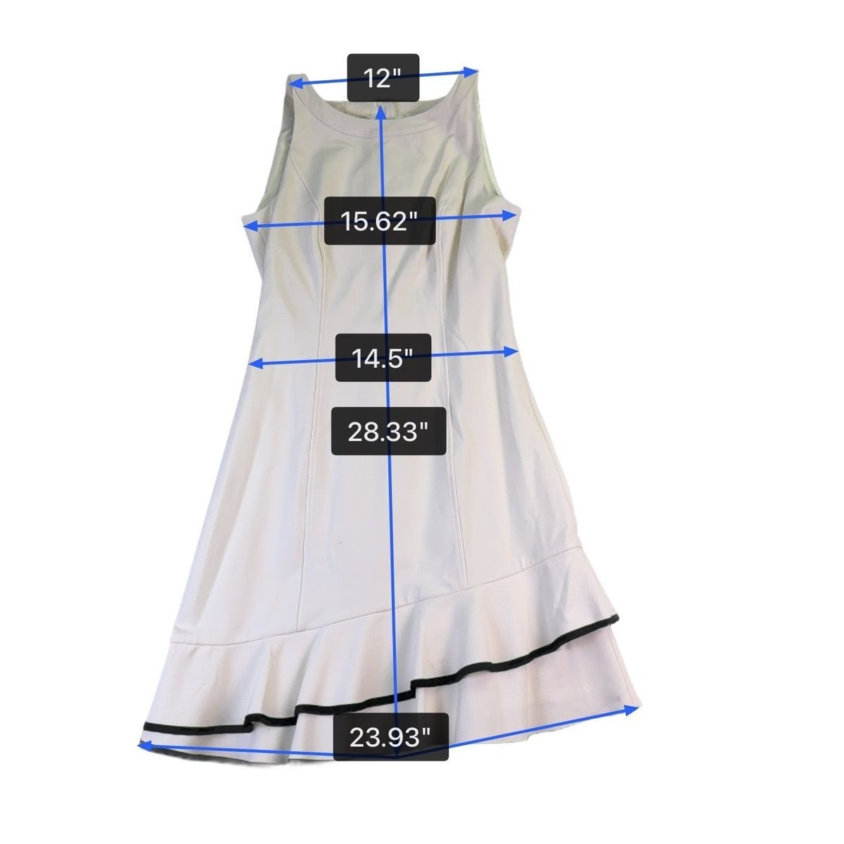 White House Black Market Womens White Black Sleeveless Flare Dress Size 6