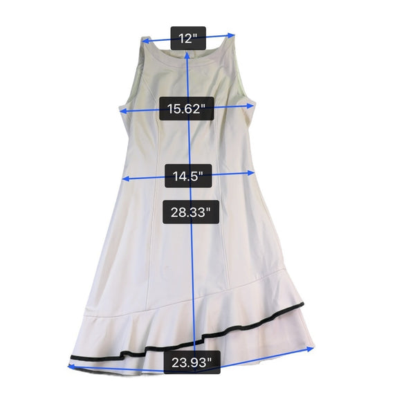 White House Black Market Womens White Black Sleeveless Flare Dress Size 6
