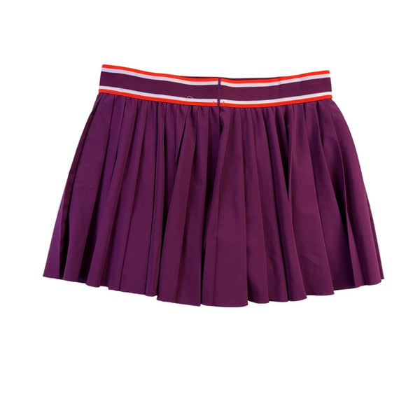 Nike Womens Purple Dri-Fit Tennis Pleated Skort With Orange Trim Size L