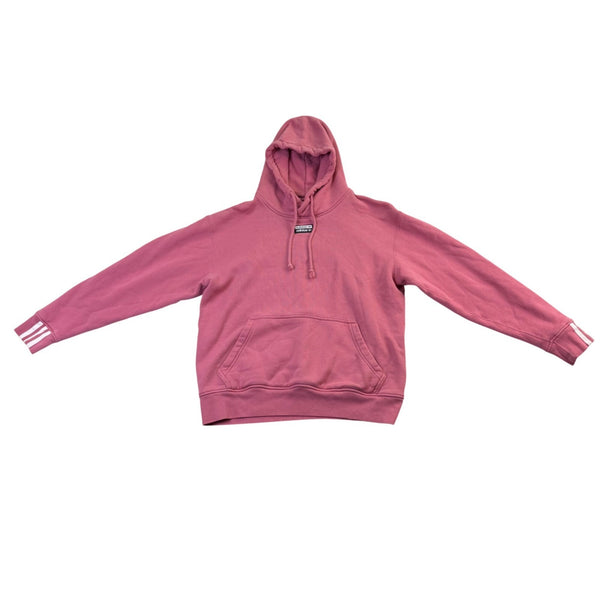 Adidas Mens Burgundy Pullover Hoodie Classic Design With Front Pocket Size S