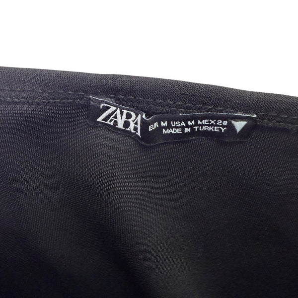 Zara Womens Black Strapless Bustier Top With Rhinestone Trim Sz M 