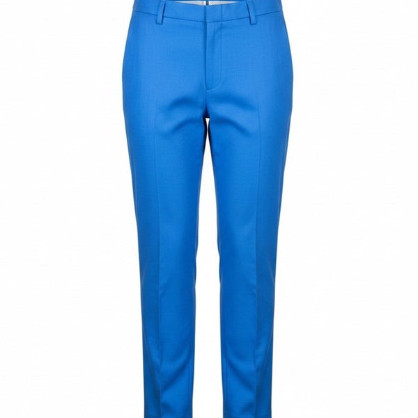 Ann Taylor Womens Blue Linen-Blend Slim Fit Dress Pants Size 10