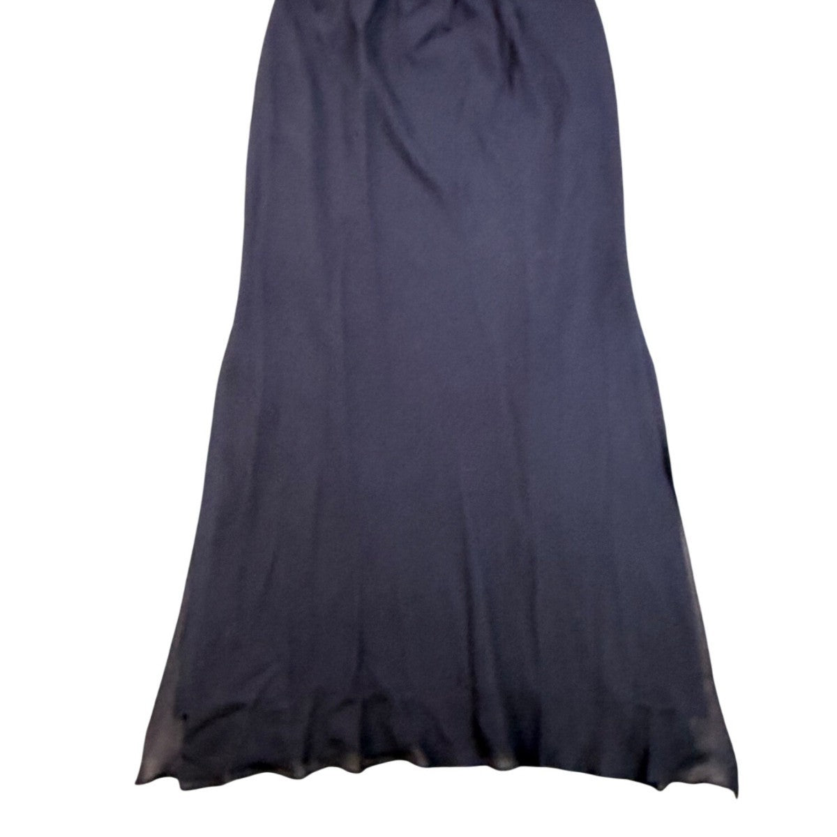 Express Womens Black Silk Blend Maxi Skirt Large Flowy Lined Elegant Look