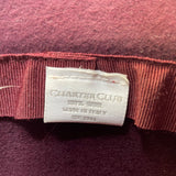 Charter Club Womens Burgundy Wool Cloche Hat With Bow Accent Made In Italy