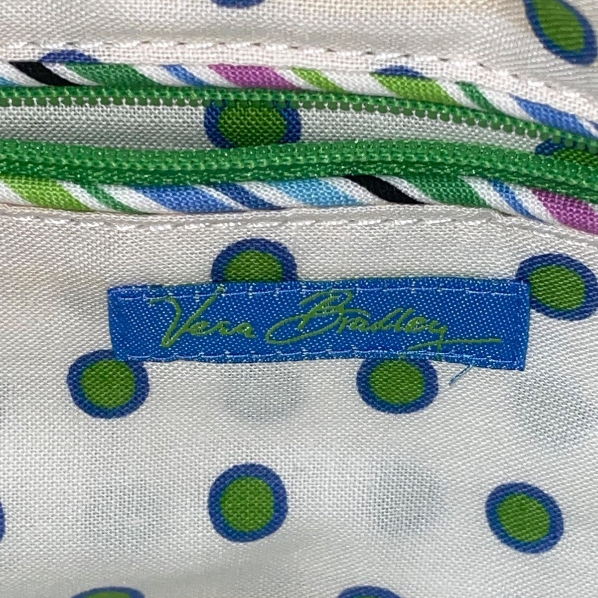 Vera Bradley Women’s White Green Multicolor Quilted Butterfly Print Shoulder Bag