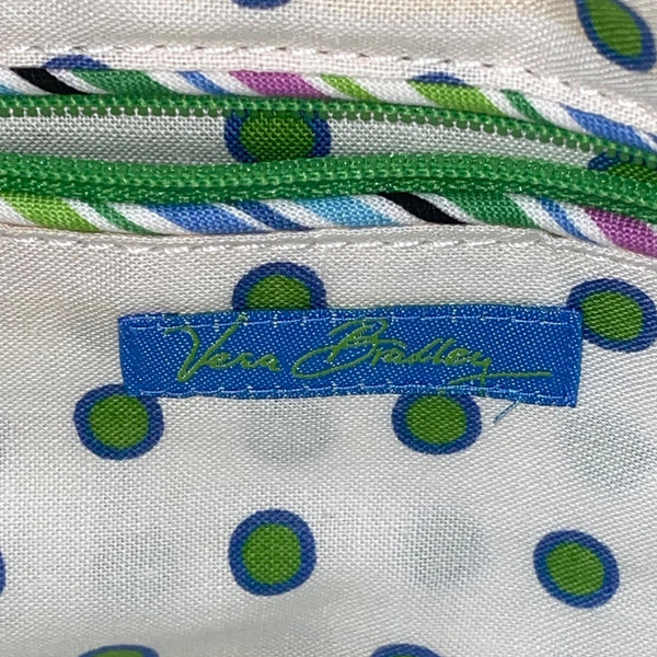 Vera Bradley Women’s White Green Multicolor Quilted Butterfly Print Shoulder Bag
