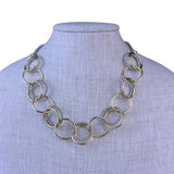 Talbots Womens Silver Tone  Gold Tone Mixed Metal Interlocking Circle Necklace