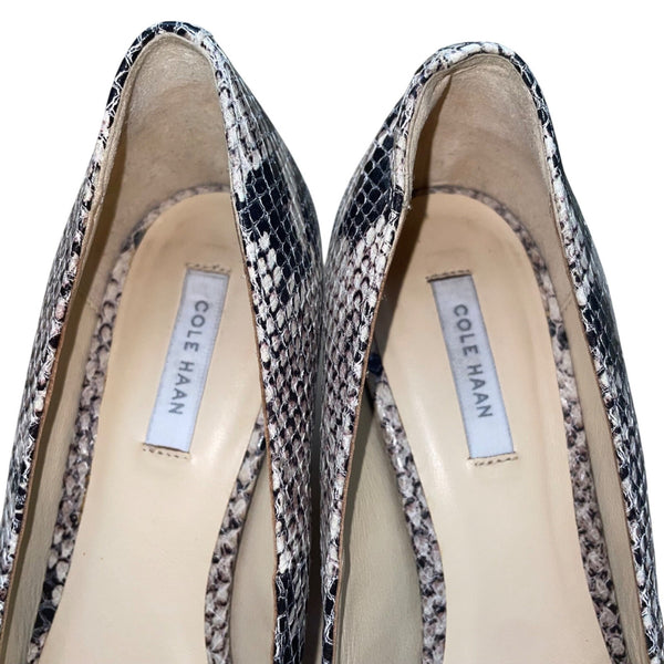 Cole Haan Women’s Beige Snakeskin Leather Closed-Toe Pumps Size 7B
