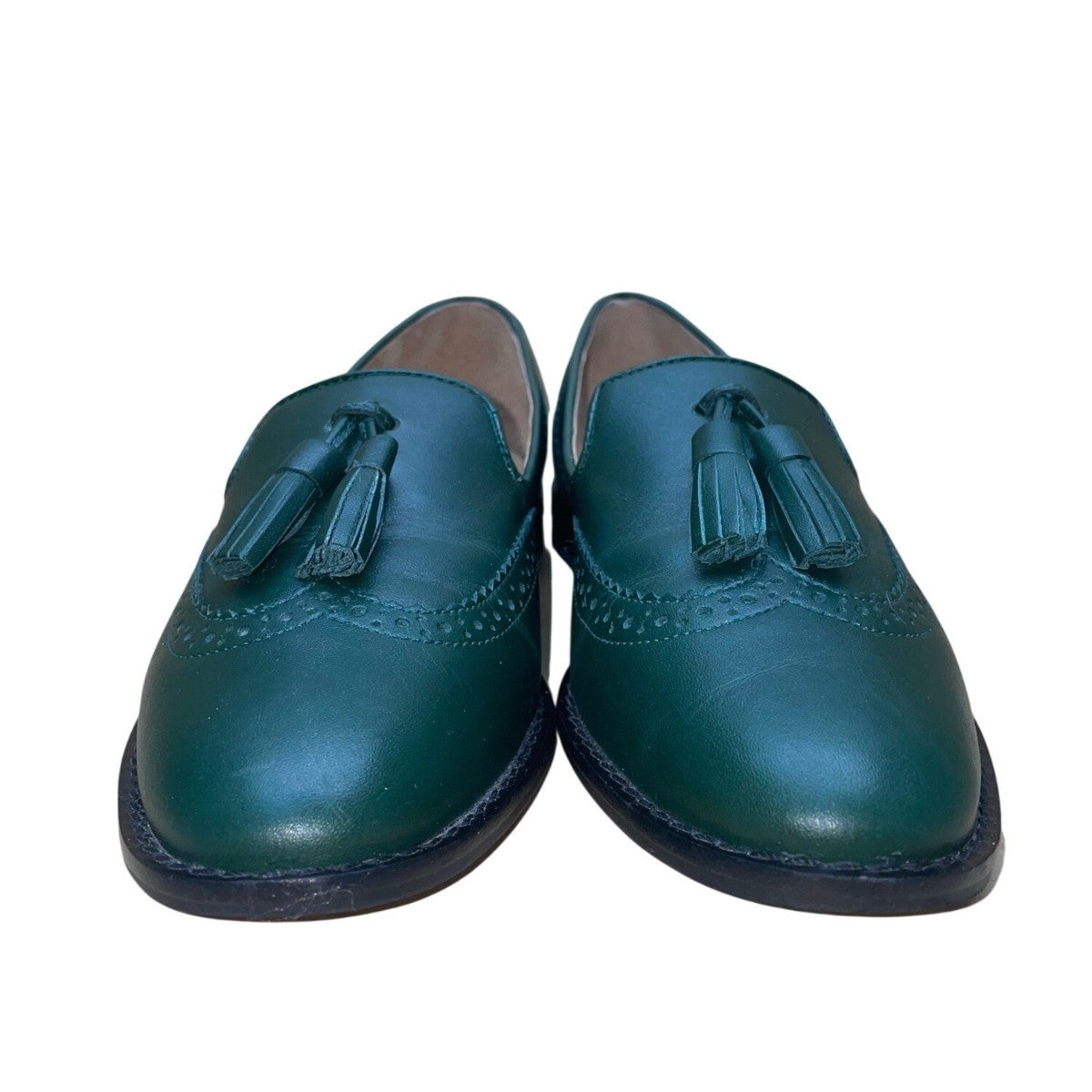 Talbots Women’s Green Leather Tassel Details Leighton Brogue Loafers Size 6M