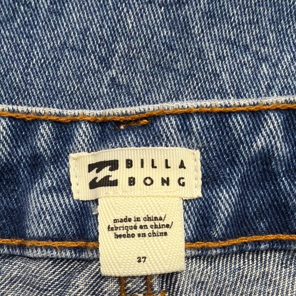 Billabong Womens Blue Denim High Waist Wide Leg Jeans Size 27