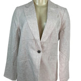 Talbots Womens Beige Linen Blend Blazer Jacket Size 8 Single Button Size 8 - New