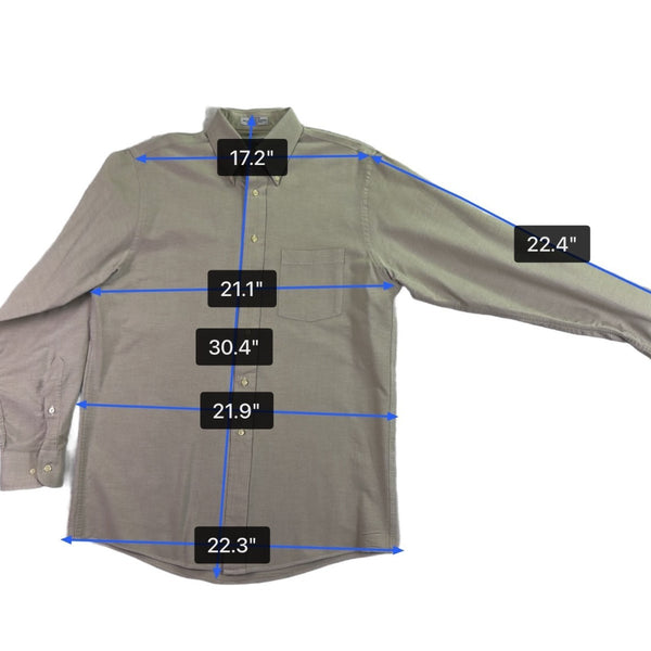 The Arrow Company Mens Beige Button-Up Shirt Slim Fit 15 1/2 34/35