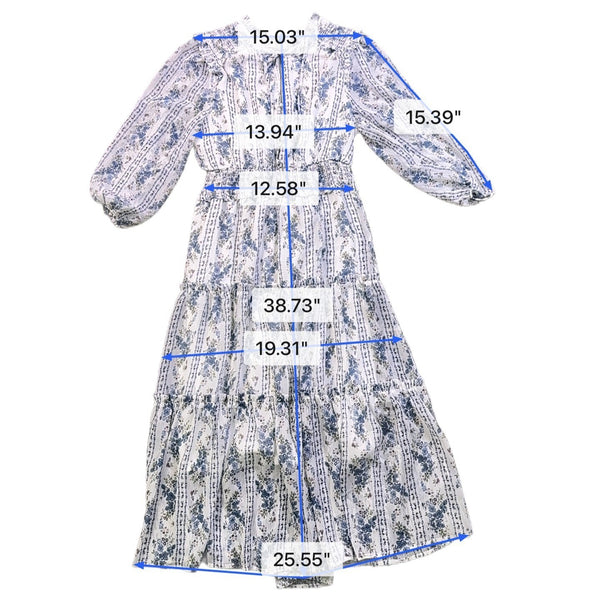 Escape By Blu Pepper Womens White & Blue Floral Maxi Dress Siize M