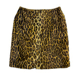Cache Women Brown Leopard Print Cotton Blend Skirt Animal Pattern Size 6